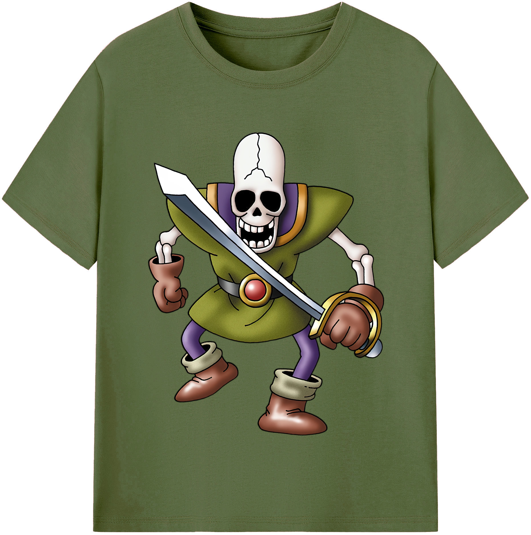 （画像用） ドラゴンクエスト Doragon Kuesuto Dragon Quest 綿100％半袖Tシャツ（フロントプリント）